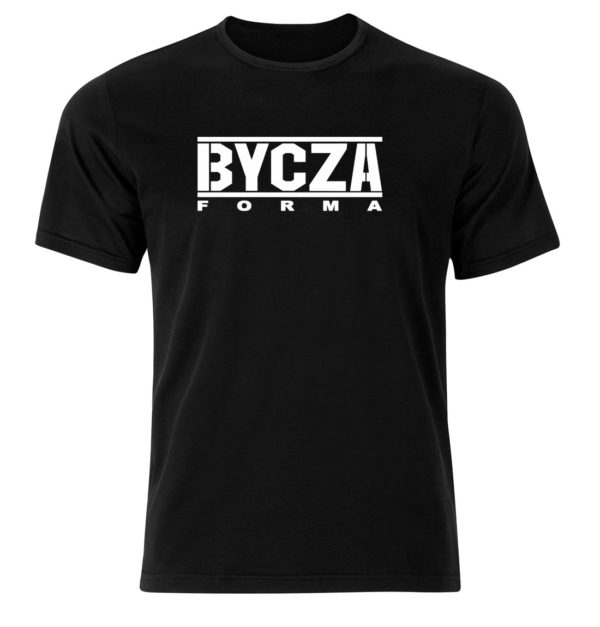 Koszulka męska na trening z nadrukiem BYCZA FORMA