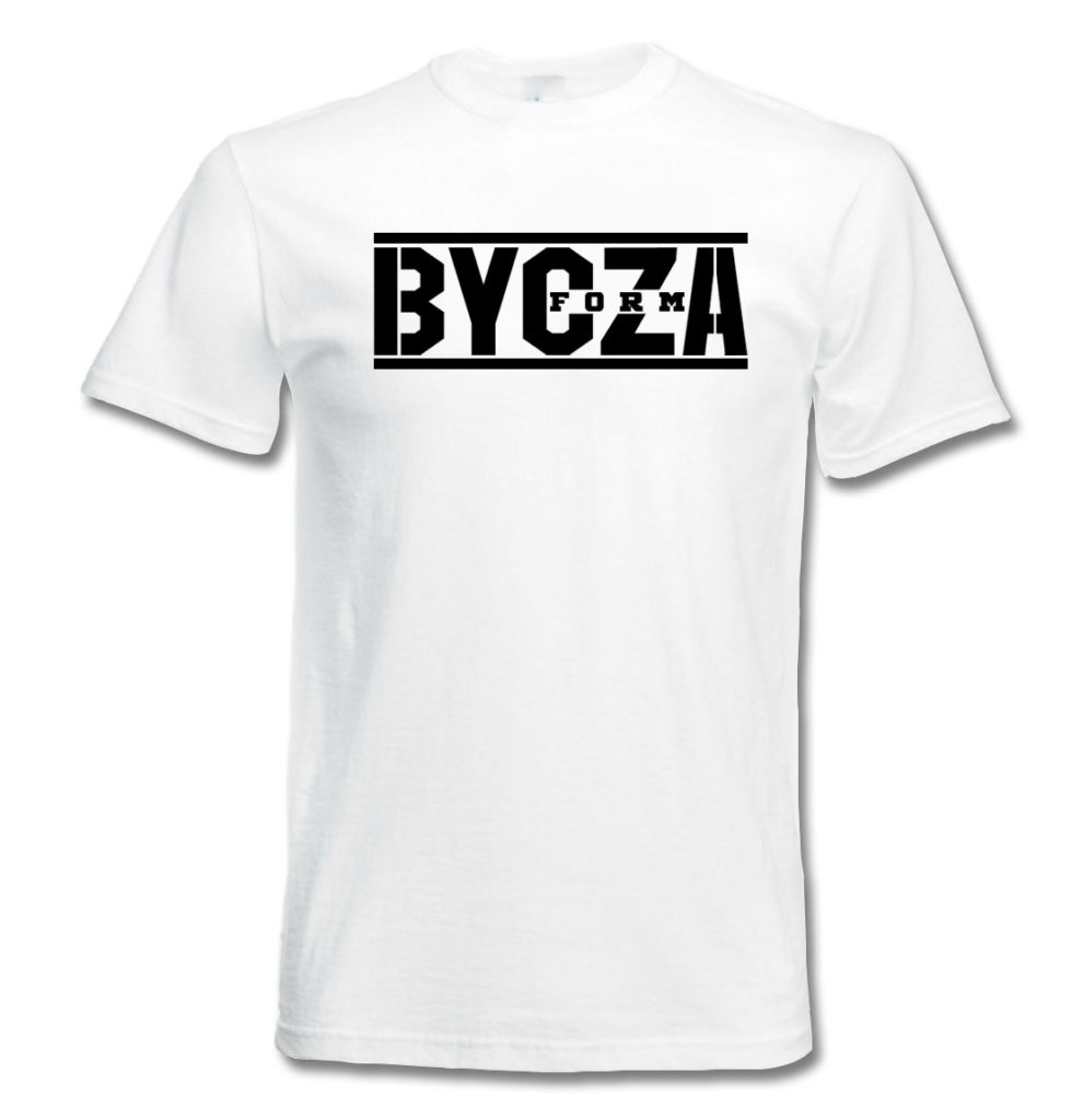 Koszulka na siłownię z nadrukiem BYCZA FORMA, koszulka treningowa