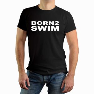 Born 2 swim - męska koszulka z nadrukiem