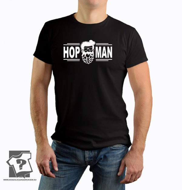 Koszulki dla piwoszy, hop man - męska koszulka z nadrukiem