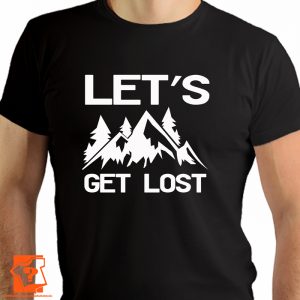 Let's get lost - męskie koszulki z nadrukiem dla miłośników gór