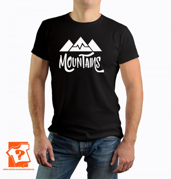 Mountains - męska koszulka z nadrukiem dla miłośników gór