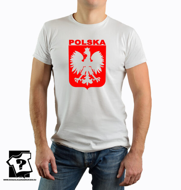 Koszulka Polski z czerwonym godłem - koszulka z nadrukiem