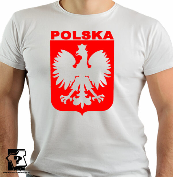 Koszulka Polski z czerwonym godłem - koszulka z nadrukiem