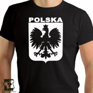 Koszulka Polski z białym godłem - koszulka z nadrukiem