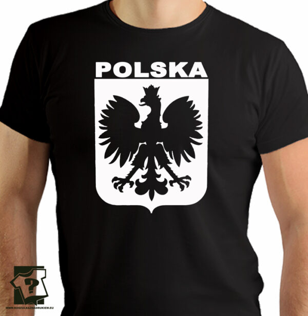Koszulka Polski z białym godłem - koszulka z nadrukiem