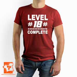 Koszulka level #18# complete - śmieszny prezent urodzinowy - koszulka z nadrukiem