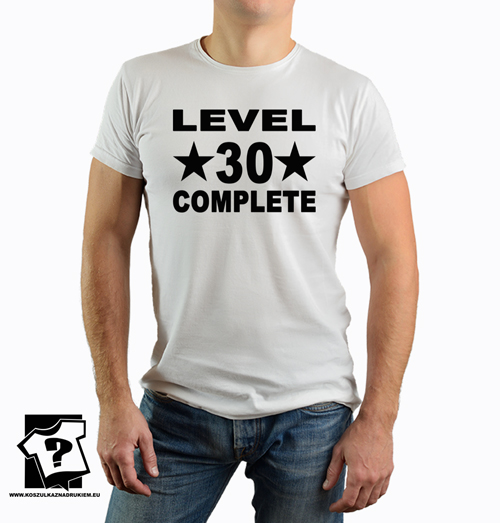 Level 30 complete koszulka dla ch?opaka z nadrukiem ?mieszny prezent 30 urodziny