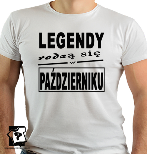 T-shirt z nadrukiem legendy rodzą się w październiku dla chłopaka