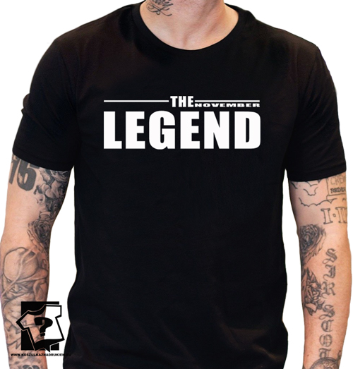 The November legend koszulka z nadrukiem dla chłopaka prezent