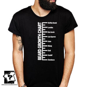 Beard growth chart koszulka dla brodaczy śmieszne koszulki męskie