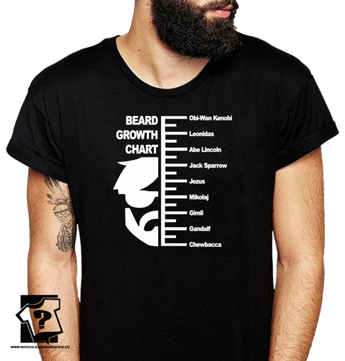 Koszulka dla brodaczy beard growth chart śmieszne koszulki męskie broda