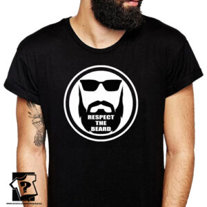Respect the beard koszulka dla brodaczy śmieszne koszulki męskie prezent