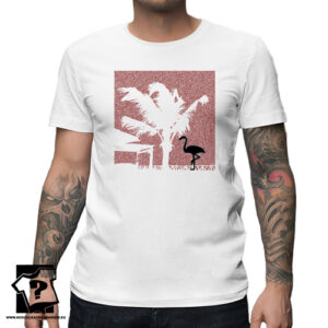 Śmieszne koszulki męska koszulka z nadrukiem palma flaming