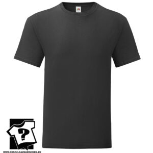 Koszulka męska czarna Iconic 150g - 180g z odrywaną metką Fruit of the Loom