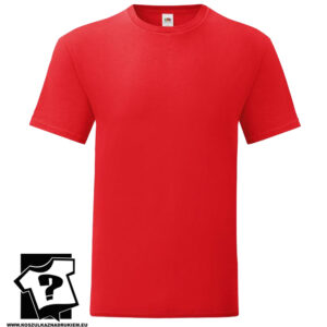 Koszulka męska czerwona Iconic 150g - 180g z odrywaną metką Fruit of the Loom
