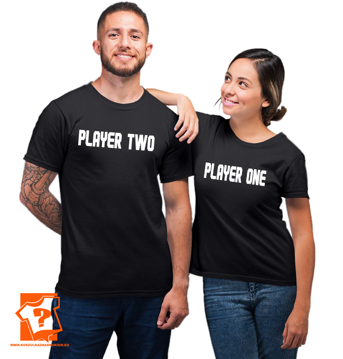 Koszulka na walentynki dla par zakochanych dla dwojga - player one player two