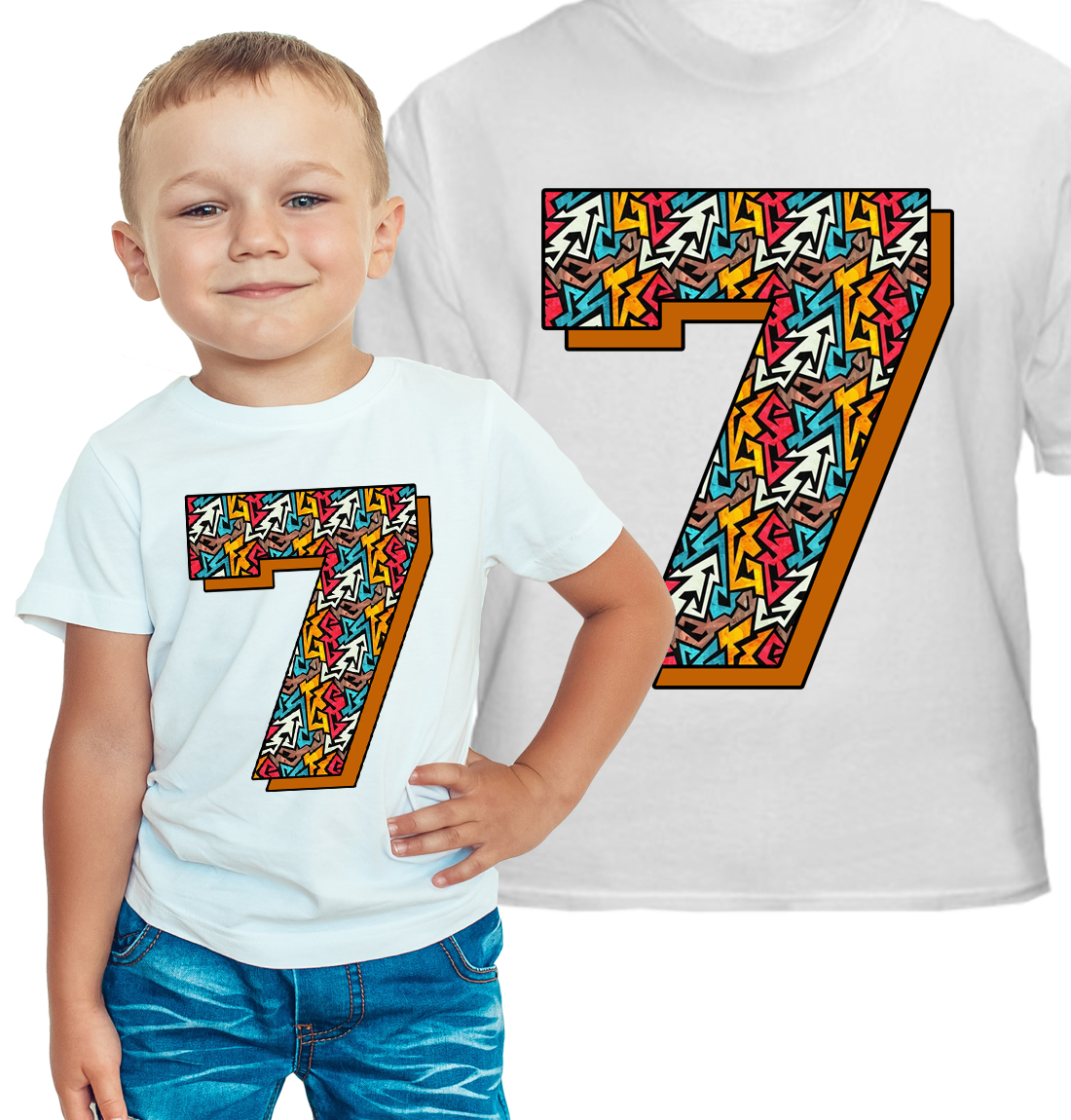 Koszulka na 7 urodziny dla chłopca koszulka dziecięca prezent