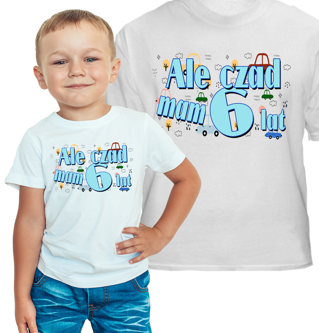 Koszulki urodzinowe dla dzieci ale czad mam 6 lat koszulka dla chłopca