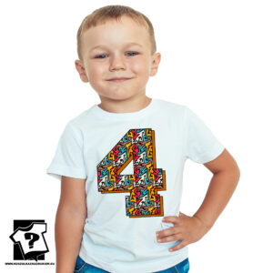 Koszulka na 4 urodziny dla chłopca koszulka dziecięca prezent
