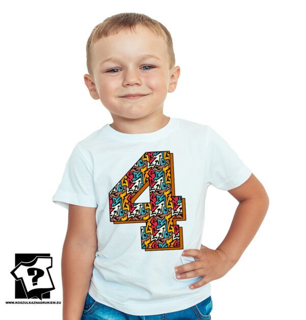 Koszulka na 4 urodziny dla chłopca koszulka dziecięca prezent